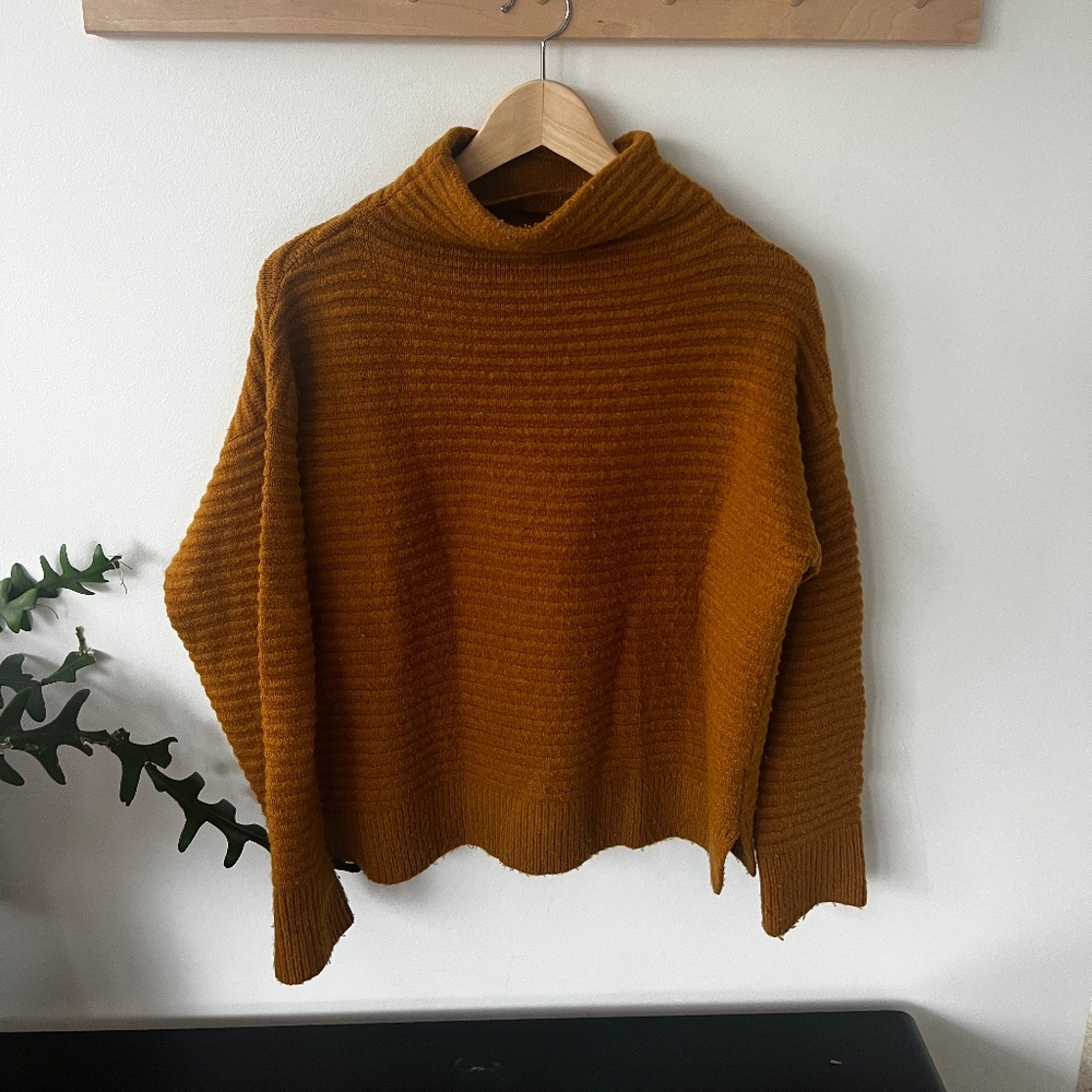 Madewell cowl neck ribbed sweater